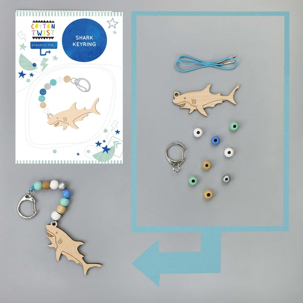 Cotton Twist - Make Your Own Shark Keyring Kit