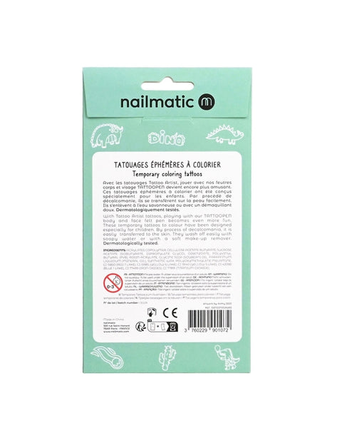 Nailmatic USA - Temporary Coloring Tattoos - Dinosaurs