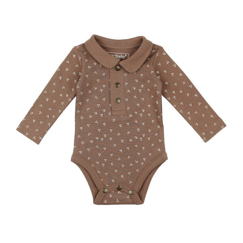 L'oved Baby - Organic Polo Bodysuit - Latte Dots