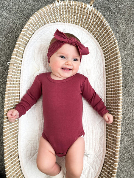 L'oved Baby - Organic Smocked Headband 3-Pack - Rose Apple Butter