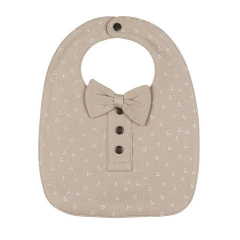 L'oved Baby - Organic Double-Layer Bowtie Bib - Oatmeal Dots