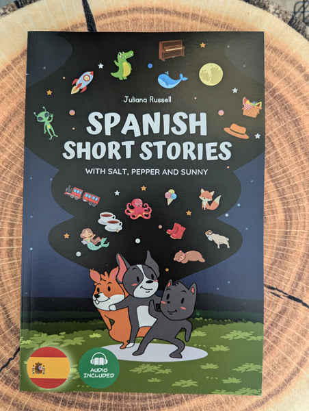 Short Stories with Salt, Pepper and Sunny! French, German, Spanish, Italian, Korean, Chinese Mandarin, Japanese