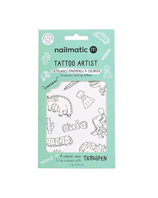 Nailmatic USA - Temporary Coloring Tattoos - Dinosaurs