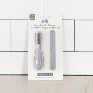 EZPZ - Baby-Led™ Toothbrush + Sensory Tongue Depressor Dual Pack