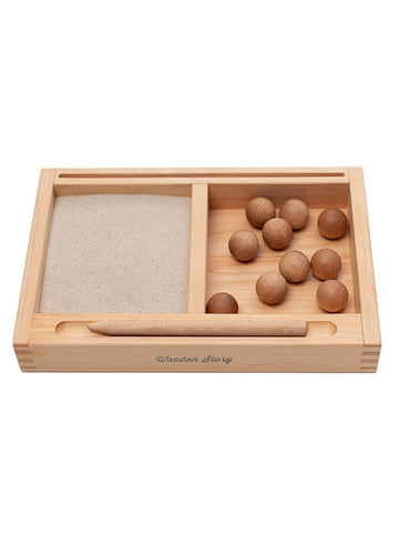 Wooden Story - Montessori Sand Tray with Balls