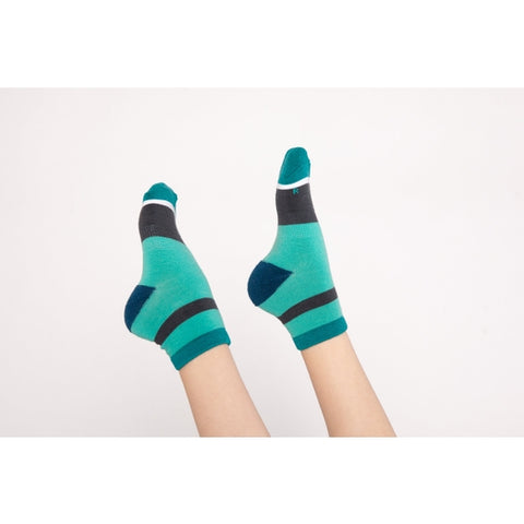 Woven Pear Mini-Crew Merino Wool Socks - Green