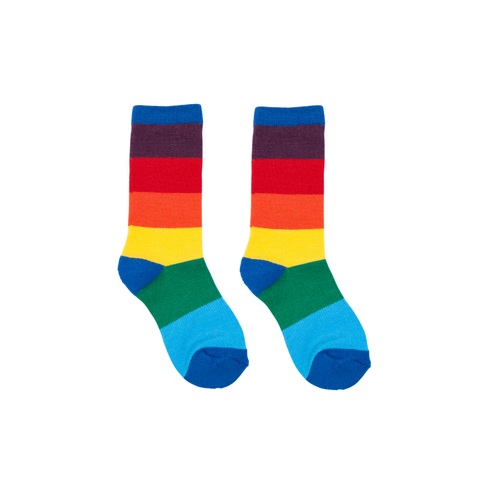 Woven Pear Merino Boot Length Wool Socks-Rainbow